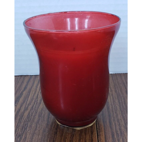 Red Vintage Tulip Shaped Glass Votive Candle Holder - Picture 1 of 6